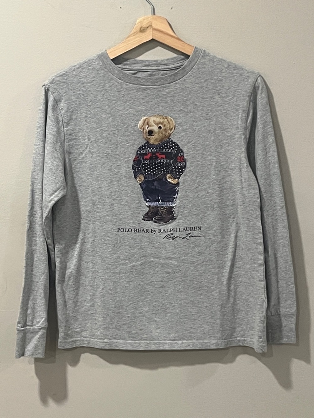 Polo by Ralph Lauren Light Gray Crewneck Tee with Logo Print